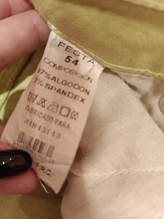 Pantalón recto verde lima FESTA Talla 54