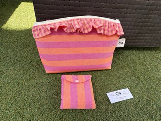 Neceser y neceser íntimo naranja y rosa