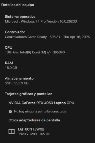 Portátil Gaming 165HZ i7-13650HX / RTX 4060