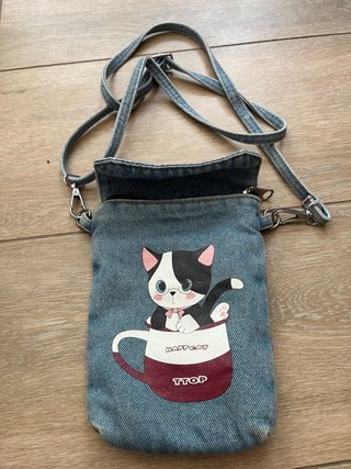 Bolso tejano niña con dibujo de gato