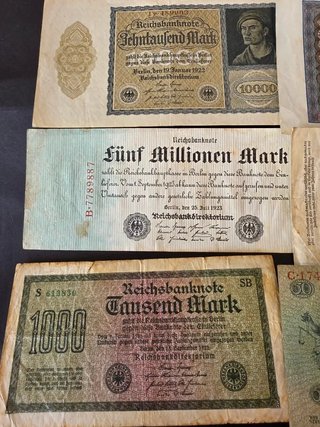 Lote Billetes Reichsbanknote Alemanes. Alemania.