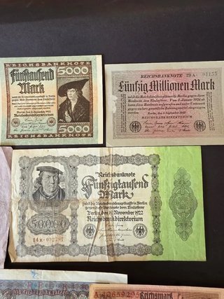 Lote Billetes Reichsbanknote Alemanes. Alemania.