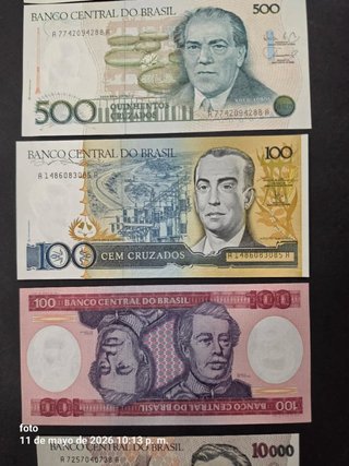 Lotes de Billetes Brasileños nuevos sin circular.