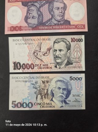 Lotes de Billetes Brasileños nuevos sin circular.