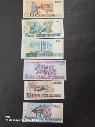 Lotes de Billetes Brasileños nuevos sin circular.