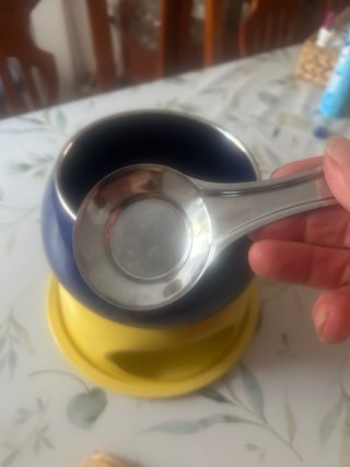 Set Fondue Vintage Azul y Amarillo