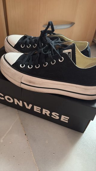 Converse plataforma negras