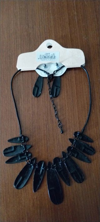 Conjunto de Collar y Pendientes Azul Geométrico