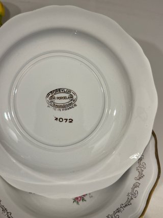 Platos hondos Limoges porcelana dorados
