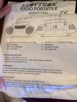 Radio Portatile Lloytron N723 Nera