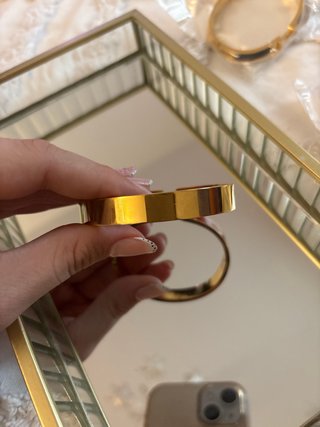 Pulsera Rígida Hermes Roja y Dorada