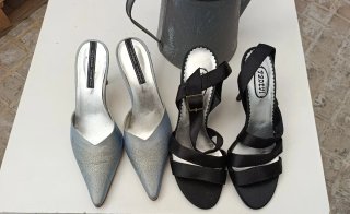 2 Pares Zapatos Tacón Mujer