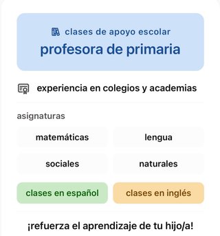 Profesora apoyo escolar
