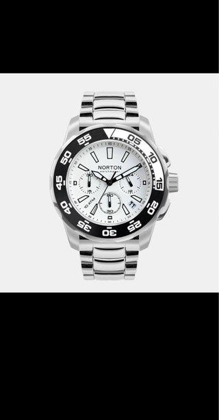 Reloj Norton Hombre Deportivo Plata y Blancon