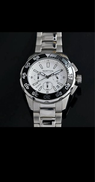 Reloj Norton Hombre Deportivo Plata y Blancon