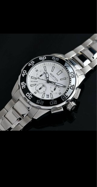 Reloj Norton Hombre Deportivo Plata y Blancon