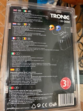 Intercomunicador manos libres moto Tronic H-3050