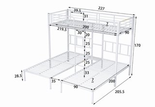 Estructura Cama Triple Blanca