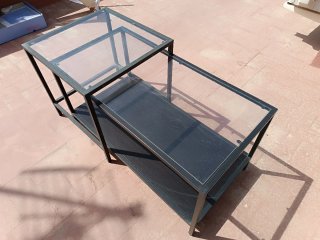 Mesita auxiliar madera y metal