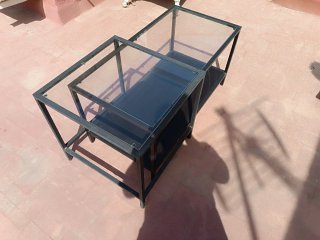 Mesita auxiliar madera y metal