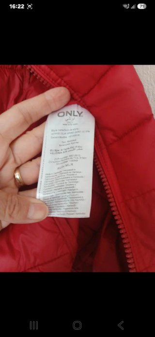 Chaqueta acolchada roja talla S only