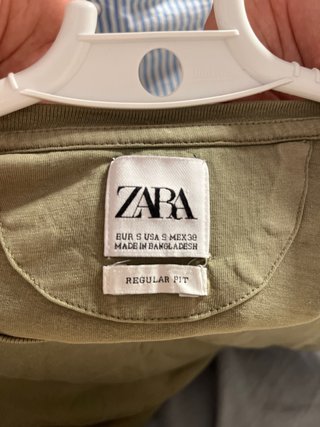 Camiseta Zara Hombre Verde Oliva Talla M