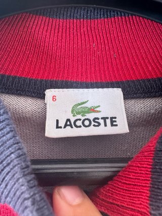 Jersey Lacoste Rayas Media Cremallera