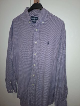 Camisa Ralph Lauren Cuadros lila y Blanco