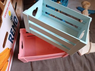 Lote Cajas Madera Decorativas y Mini Palet