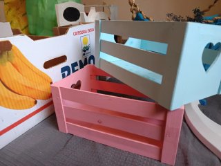 Lote Cajas Madera Decorativas y Mini Palet