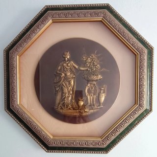 Cuadro Octogonal Vintage Relieve Clásico