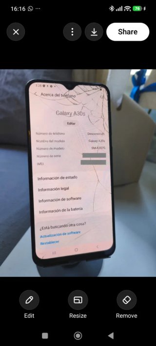 Samsung Galaxy A30s - Pantalla Rota - Funcional