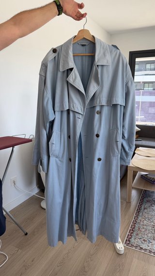 Gabardina oversize azul vintage
