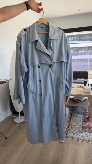 Gabardina oversize azul vintage