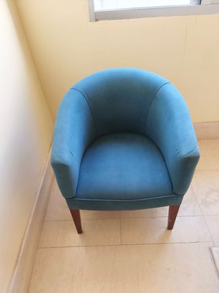 Butaca de lectura azul