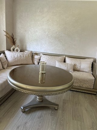 Sofá árabe marroquí beige + mesa de centro