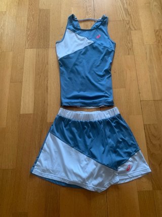 Conjunto ASICS Tenis/Padel Chica Azul/Blanco