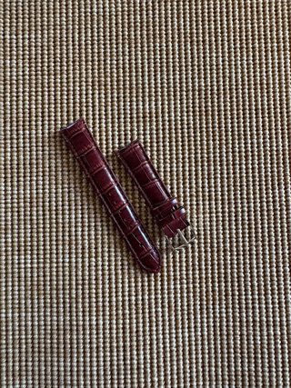 Correa de reloj 20mm piel reptil burdeos
