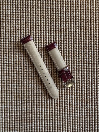 Correa de reloj 20mm piel reptil burdeos