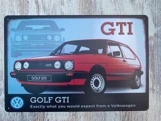 (666) Cartel Metálico VW Golf GTI