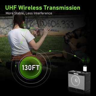Micrófono Inalámbrico 2 Flautas Dual UHF NUEVO