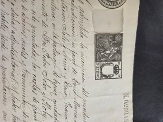 Hijuela sello 1a clase 100 pesetas Murcia 1890