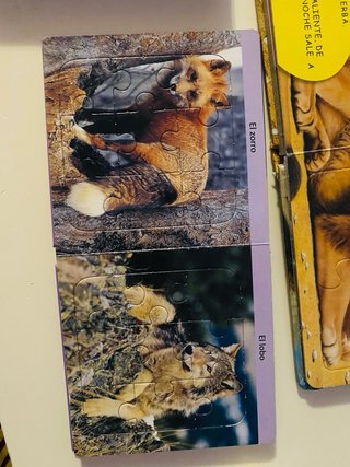 Lote de cuentos / puzzle; ANIMALES DE LA JUNGla