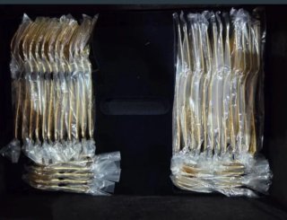 cubertería crc de oro alemana completa con maletín