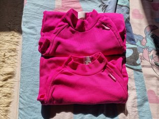 Coppia maglie termiche bimba rosa Wedze