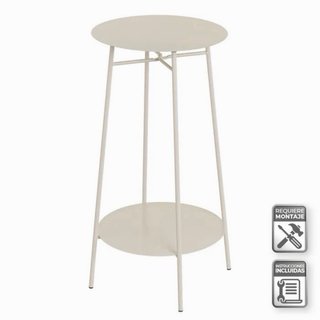 Mesa auxiliar metálica beige
