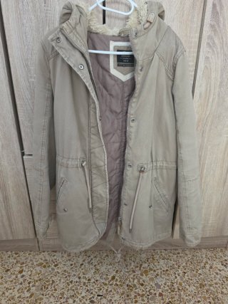 Chaqueta parka mujer beige