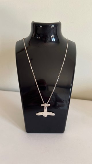 Collar y Colgante Avión Plata 925