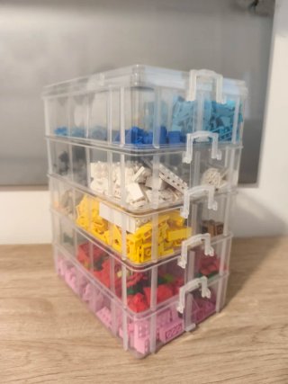LEGOS scatole varie + borsa organizzatrice