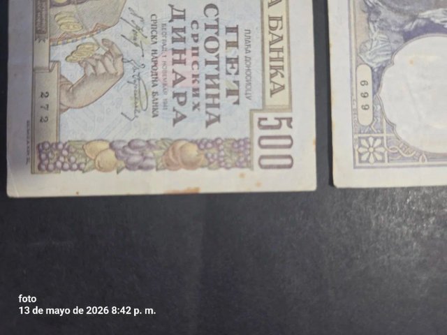 Billetes 100 y 500 Dinara Yugoslavia.1941